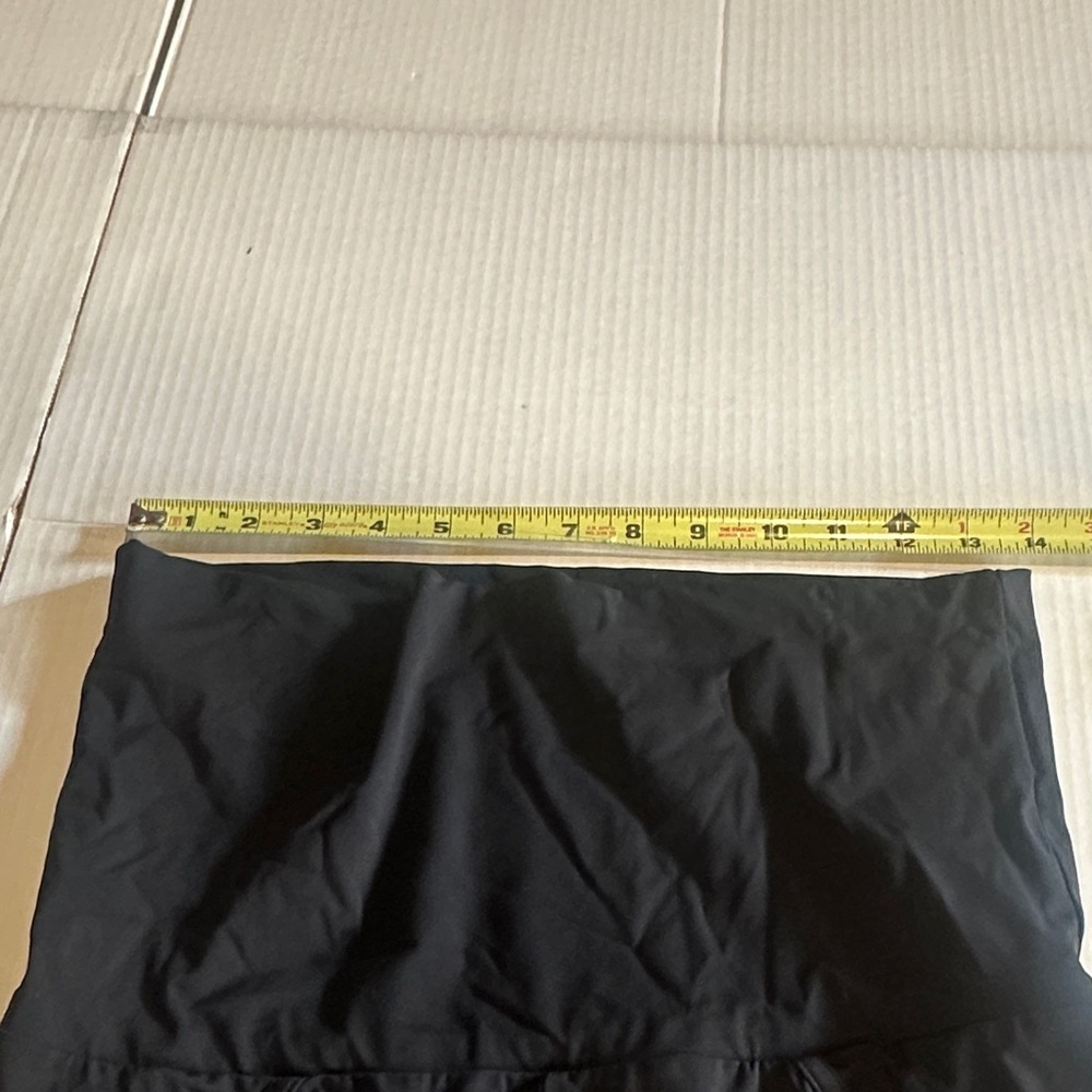 Stella McCartney Adidas black Leggings with partial foot insert fold over waist - Picture 6 of 13
